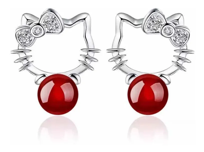 Conjunto Cadena y Aros Hello Kitty