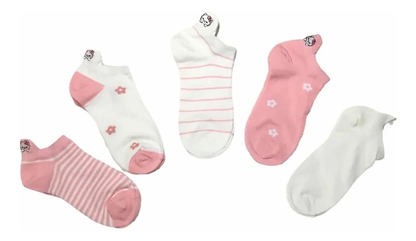 Set 5 calcetines Hello Kitty bordados (talla 35-38)
