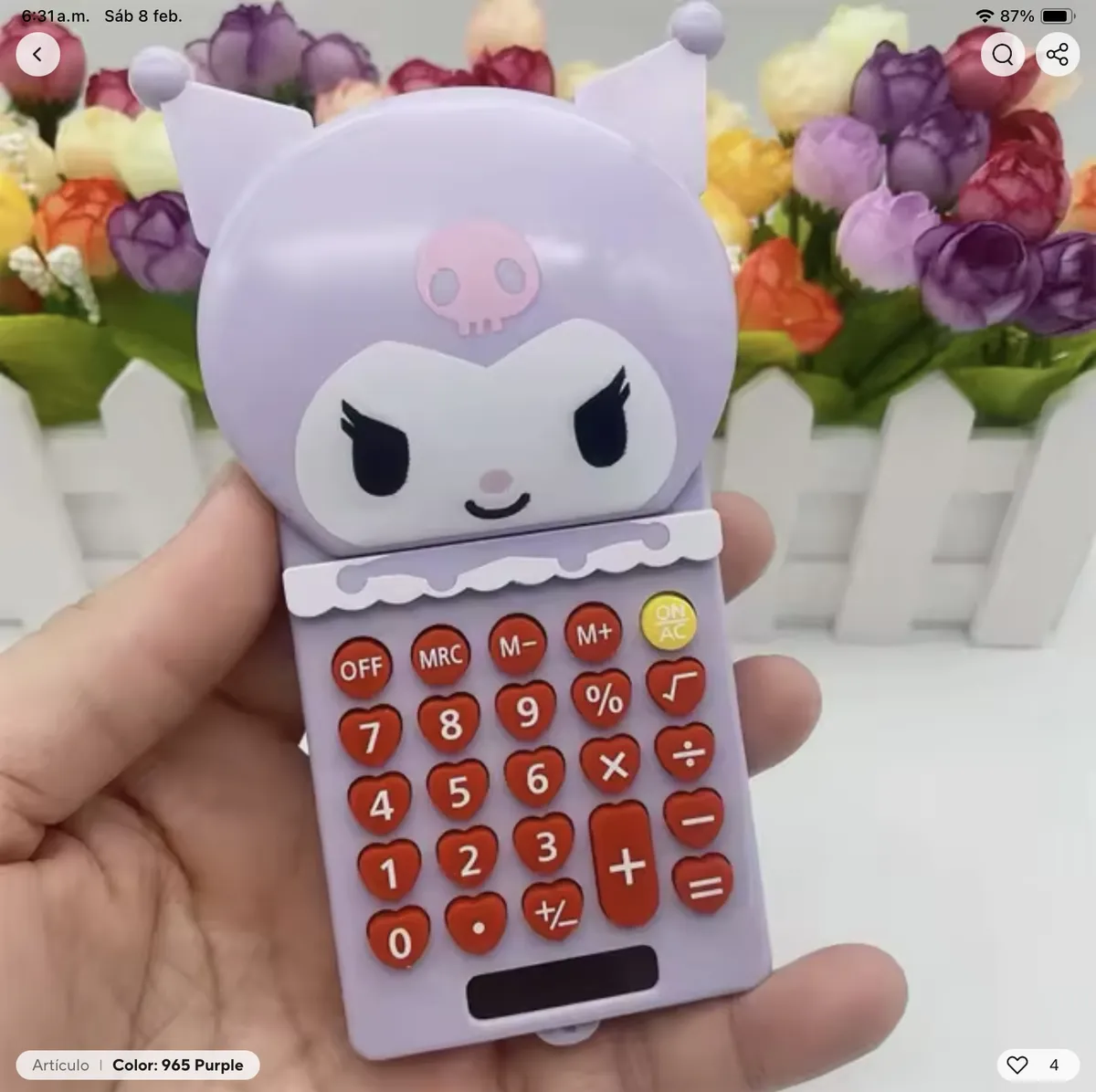 Calculadora Básica Personajes Sanrio (13 x 7 cm)
