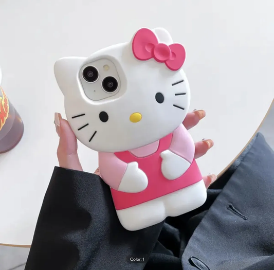 Carcasa Hello Kitty Silicona con Relieve para iPhone