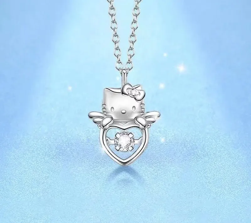 Collar Plata Esterlina Hello Kitty con Circones