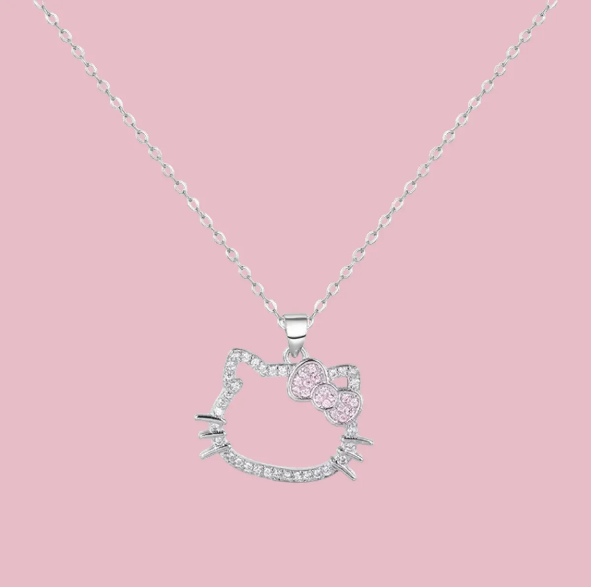 Collar Plata Esterlina Hello Kitty con Circones