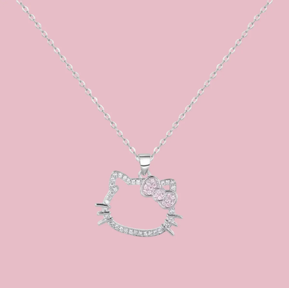 Collar Plata Esterlina Hello Kitty con Circones