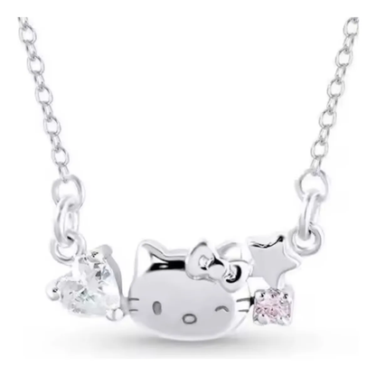 Collar Plata Esterlina Hello Kitty con Circones