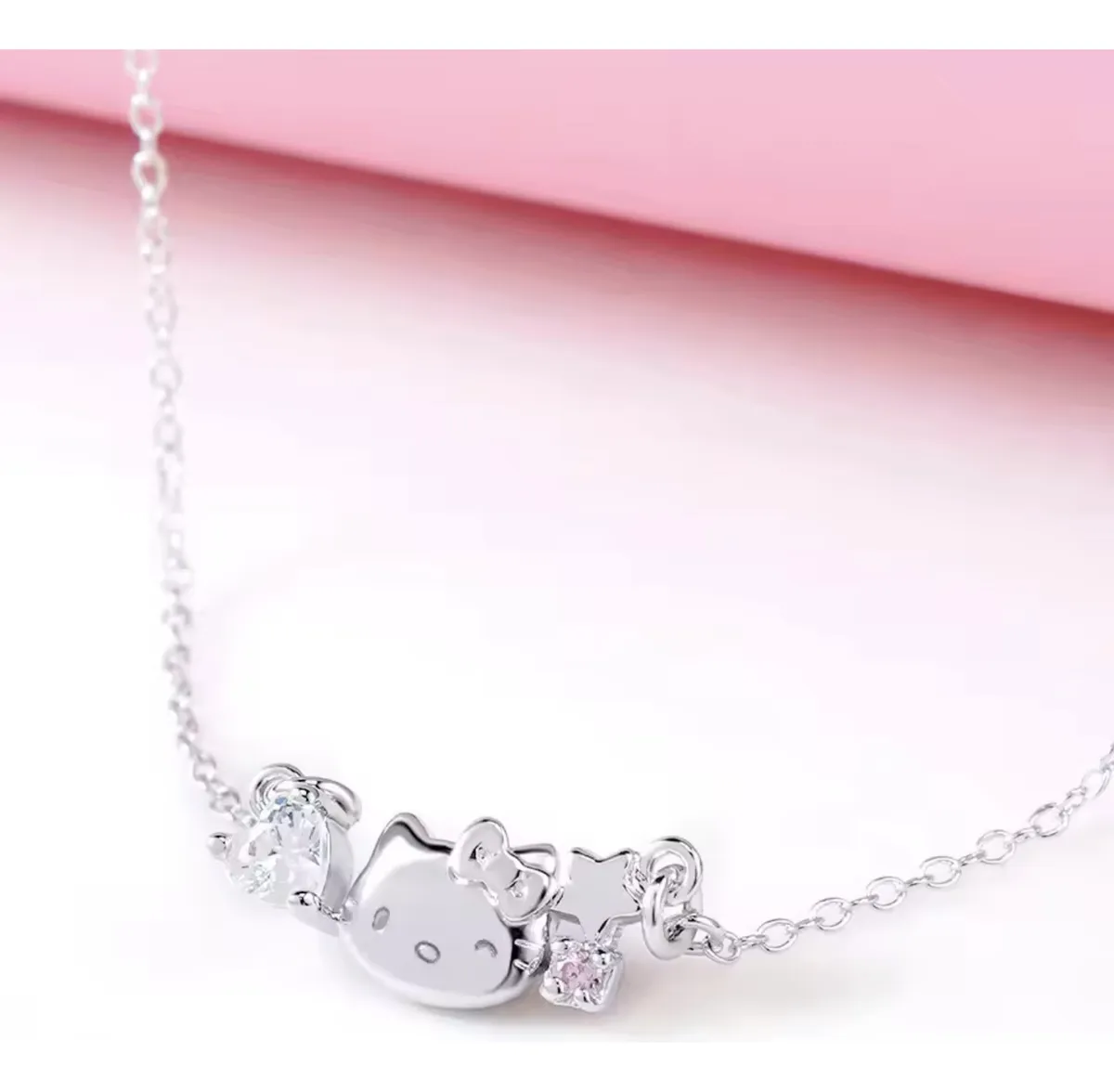 Collar Plata Esterlina Hello Kitty con Circones