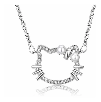 Collar Plata Esterlina Hello Kitty con Circones