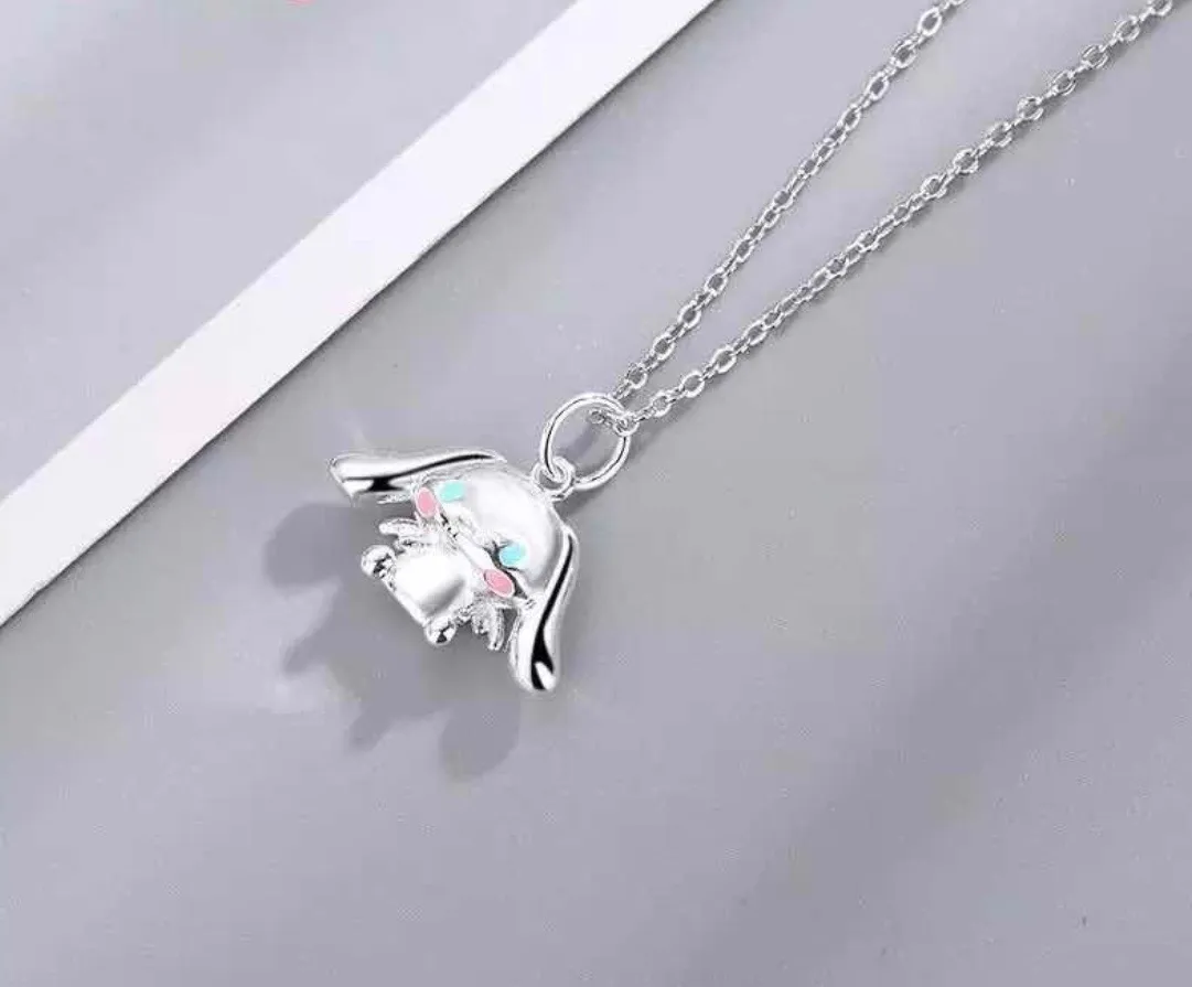 Collar Cinnamoroll Bañado en Plata