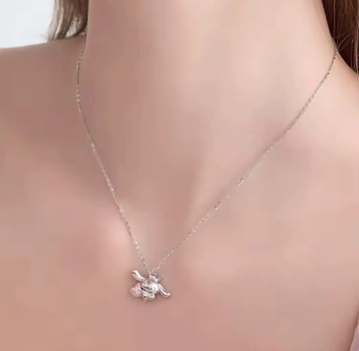 Collar Cinnamoroll Bañado en Plata