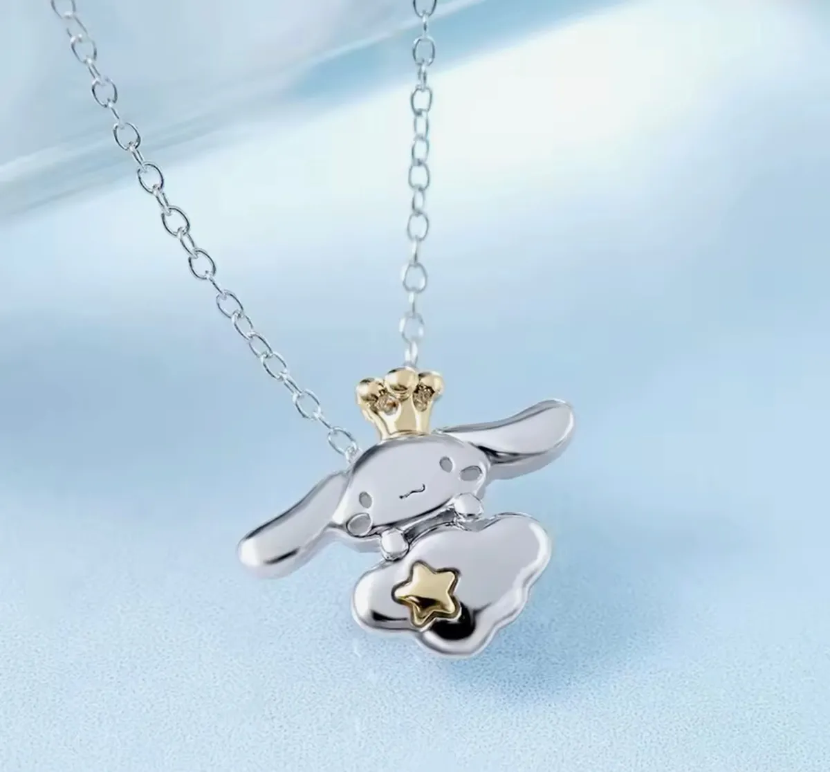 Collar Cinnamoroll Bañado en Plata