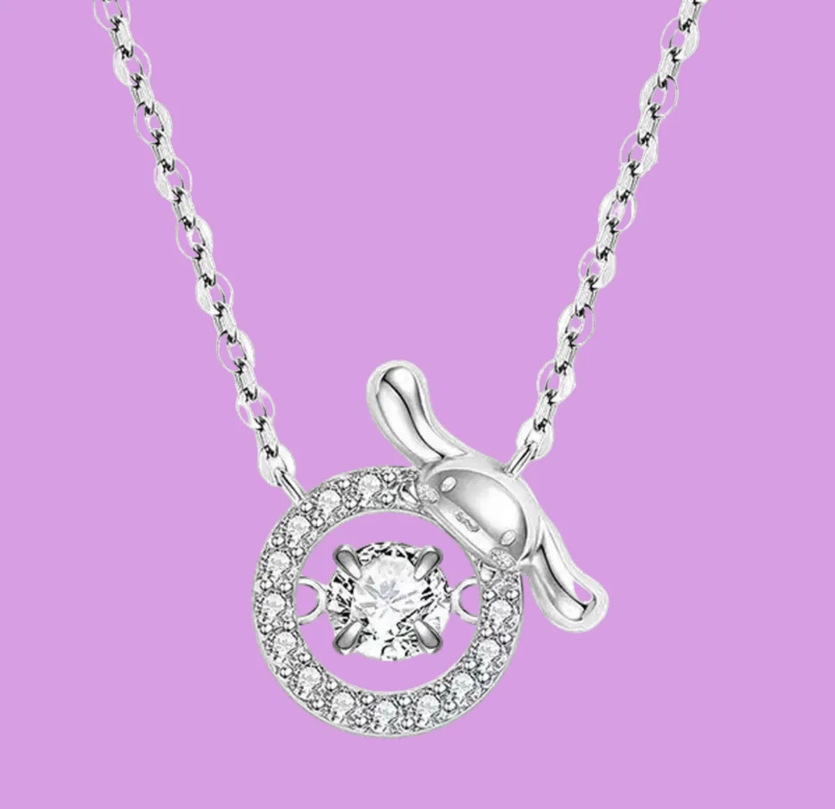 Collar Cinnamoroll Bañado en Plata