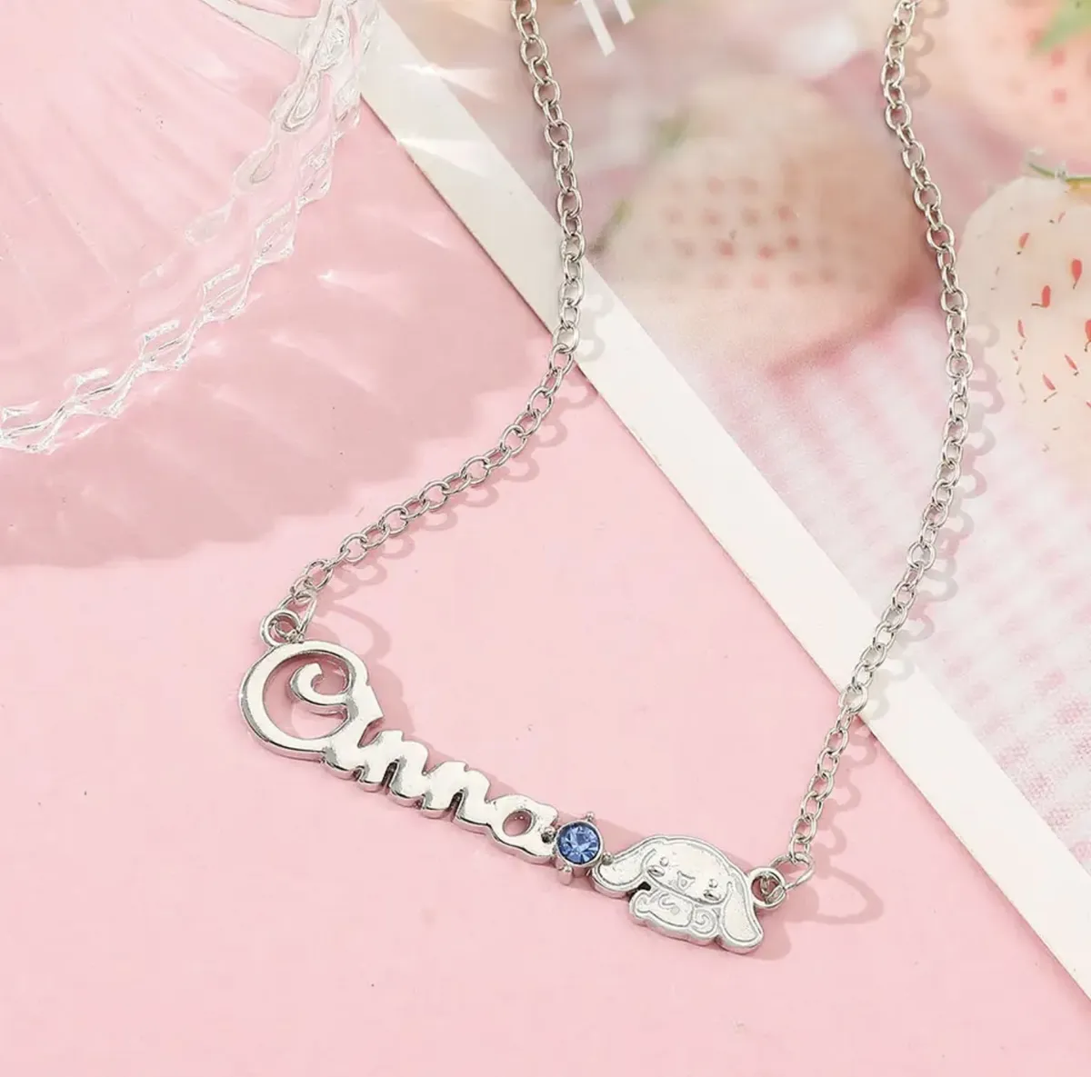 Collar Cinnamoroll Bañado en Plata
