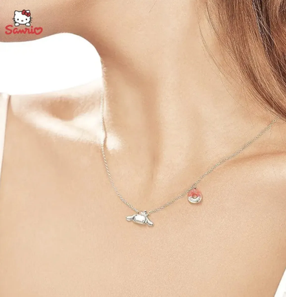 Collar Cinnamoroll Bañado en Plata
