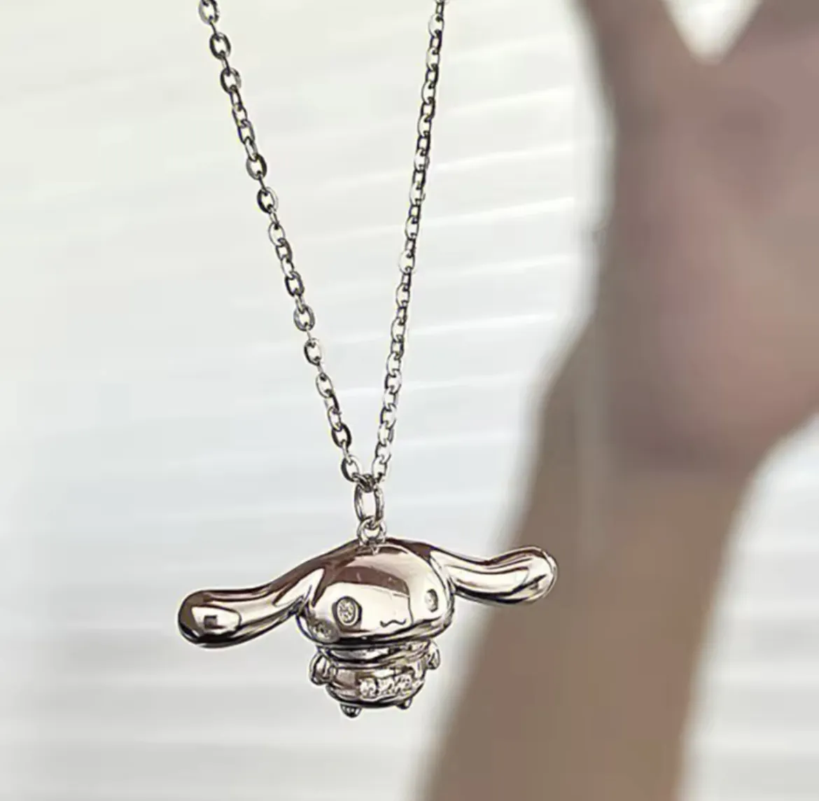 Collar Cinnamoroll Bañado en Plata