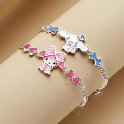 Pulsera My Melody & Cinnamoroll Bañada en Plata