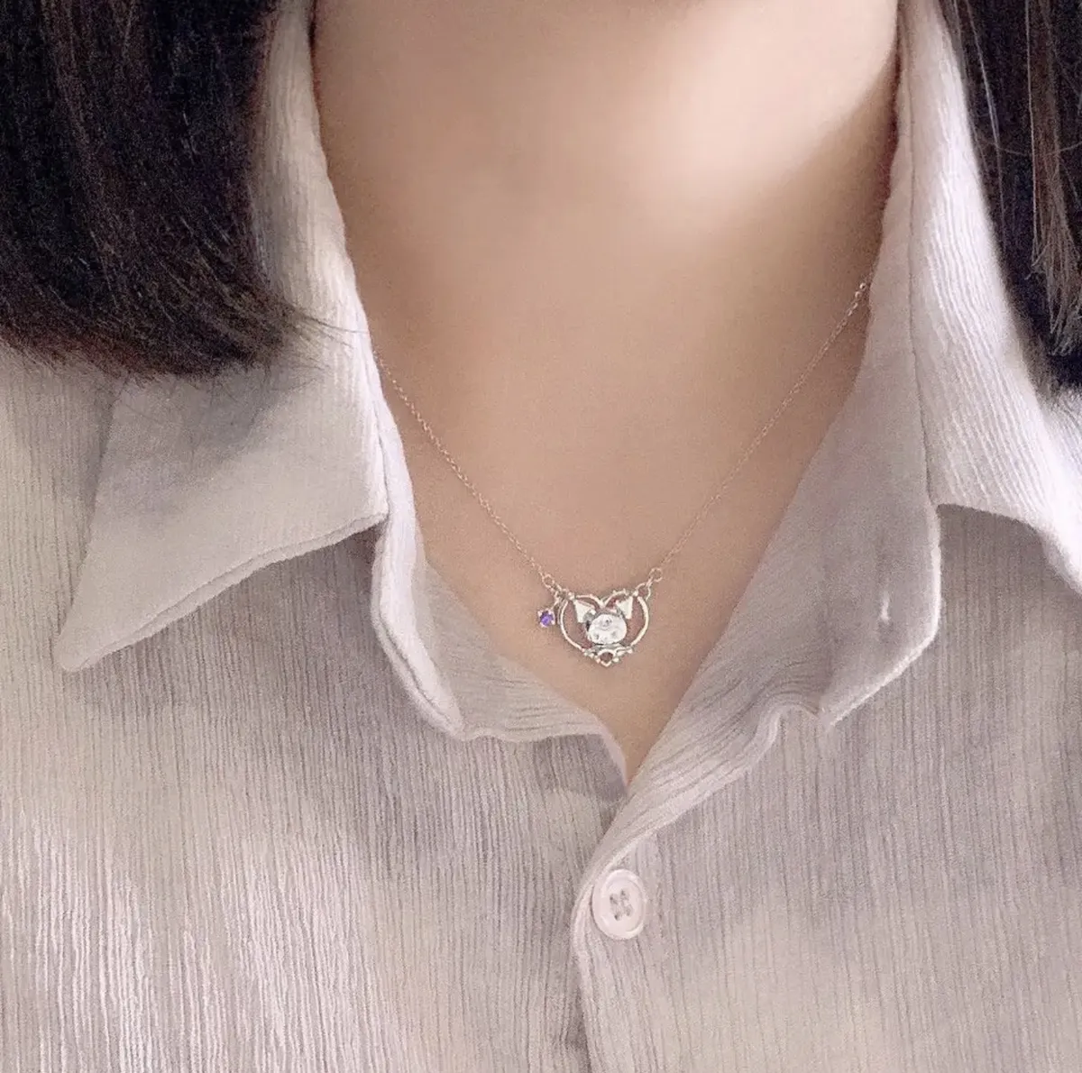 Collar Acero con Circones Kuromi