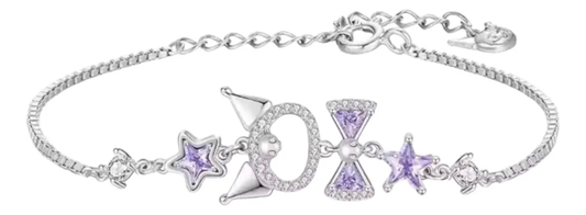 Pulsera Kuromi Bañada en Plata Ajustable