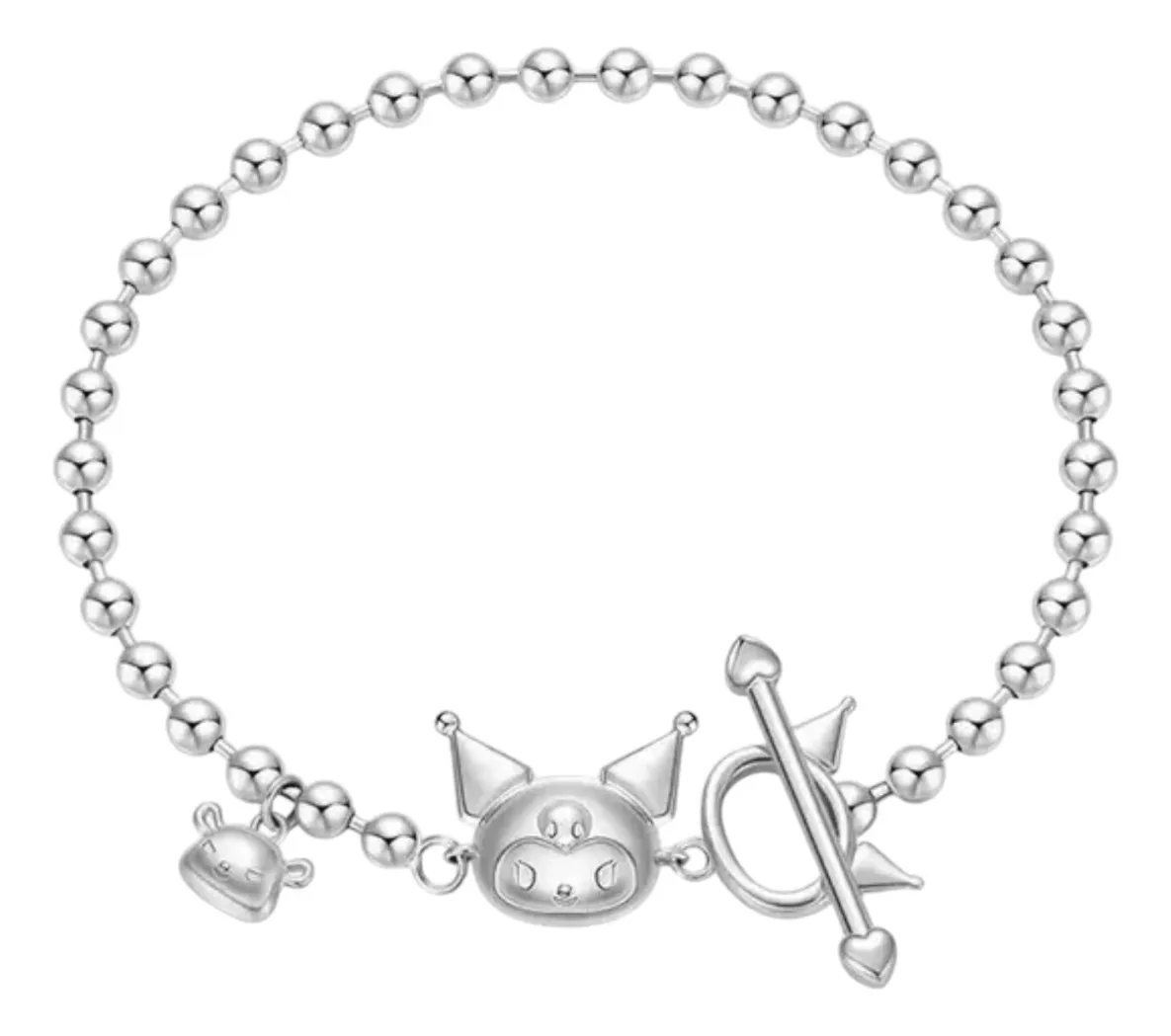 Pulsera Kuromi Bañada en Plata Ajustable