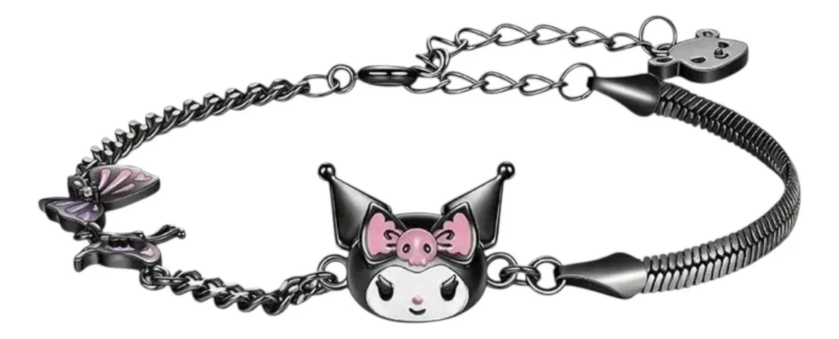 Pulsera Kuromi Bañada en Plata Ajustable