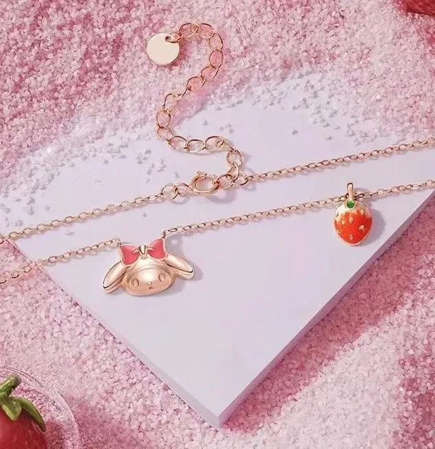 Collar y Pulsera My Melody Fresa