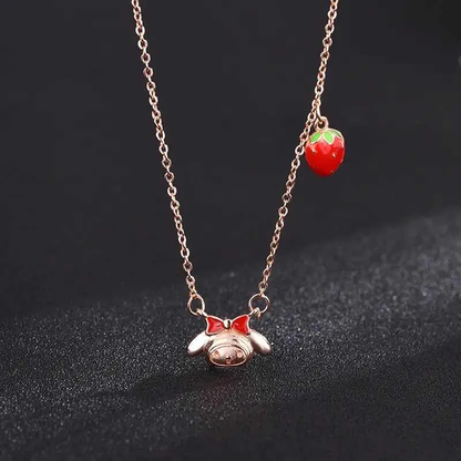 Collar y Pulsera My Melody Fresa