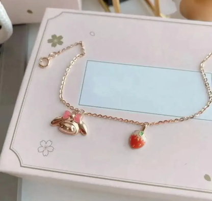 Collar y Pulsera My Melody Fresa