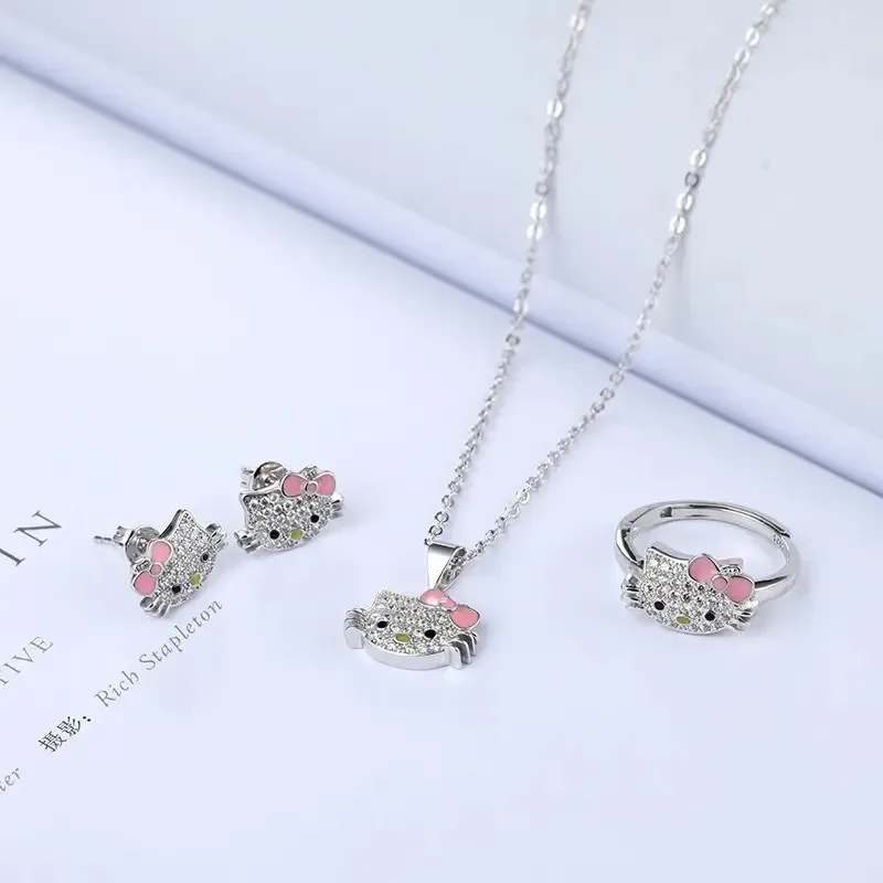 Conjunto Collar y Aros Hello Kitty Sanrio