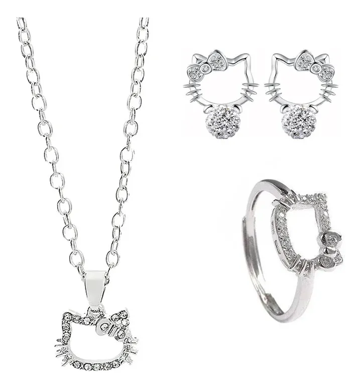 Conjunto Collar y Aros Hello Kitty Sanrio