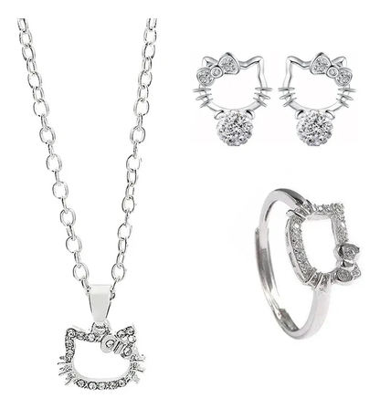 Conjunto Collar y Aros Hello Kitty Sanrio