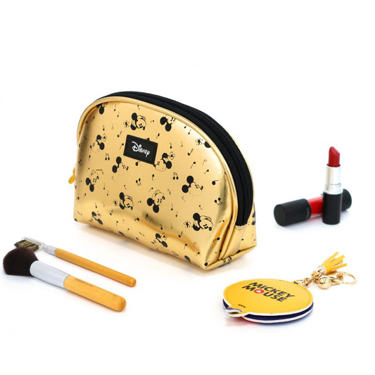 Cosmetiquero Mickey & Minnie Mouse Dorado