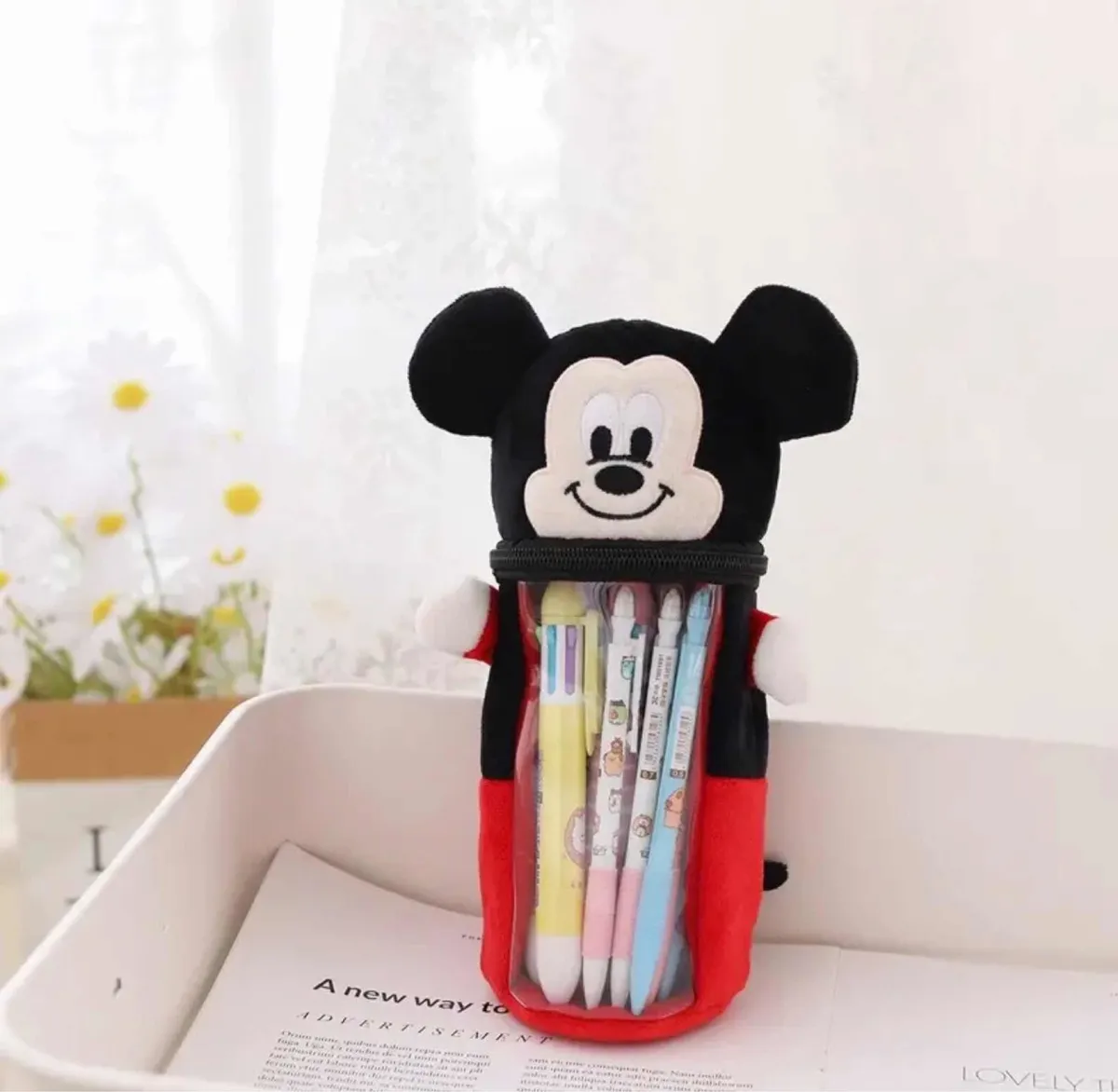 Estuche cilíndrico Disney Mickey y Minnie Mouse