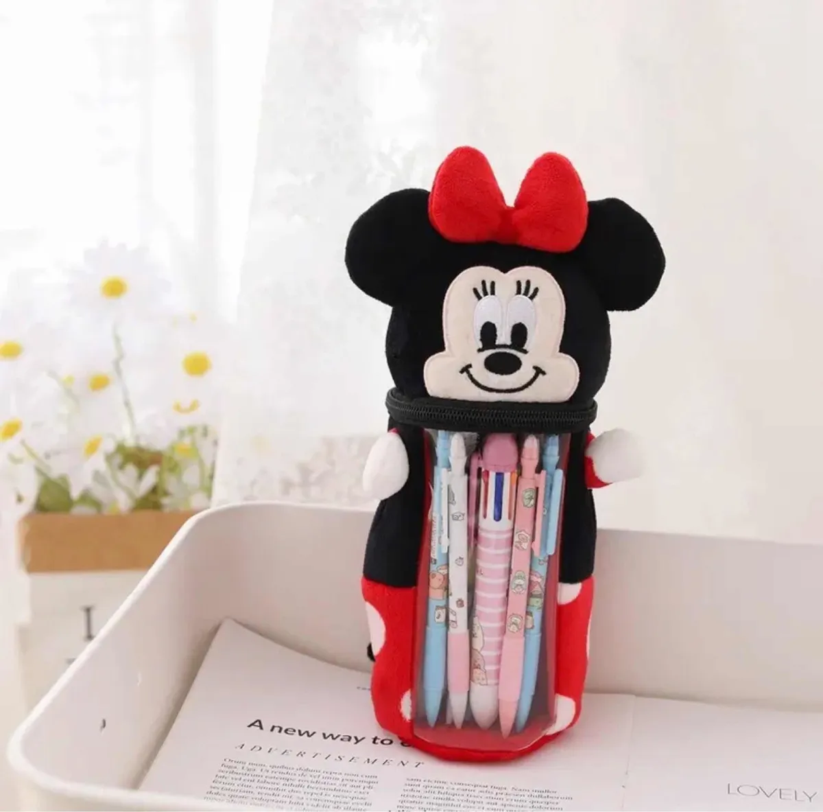 Estuche cilíndrico Disney Mickey y Minnie Mouse