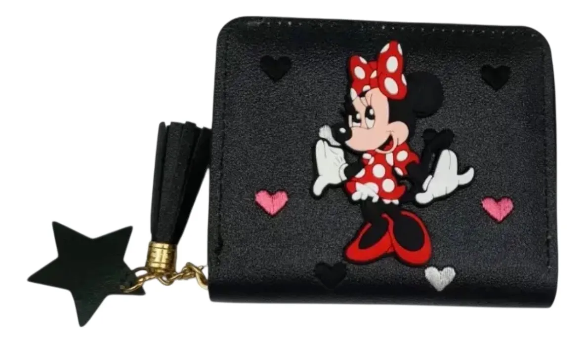 Billetera Minnie Mouse Cuerina (Varios diseños)