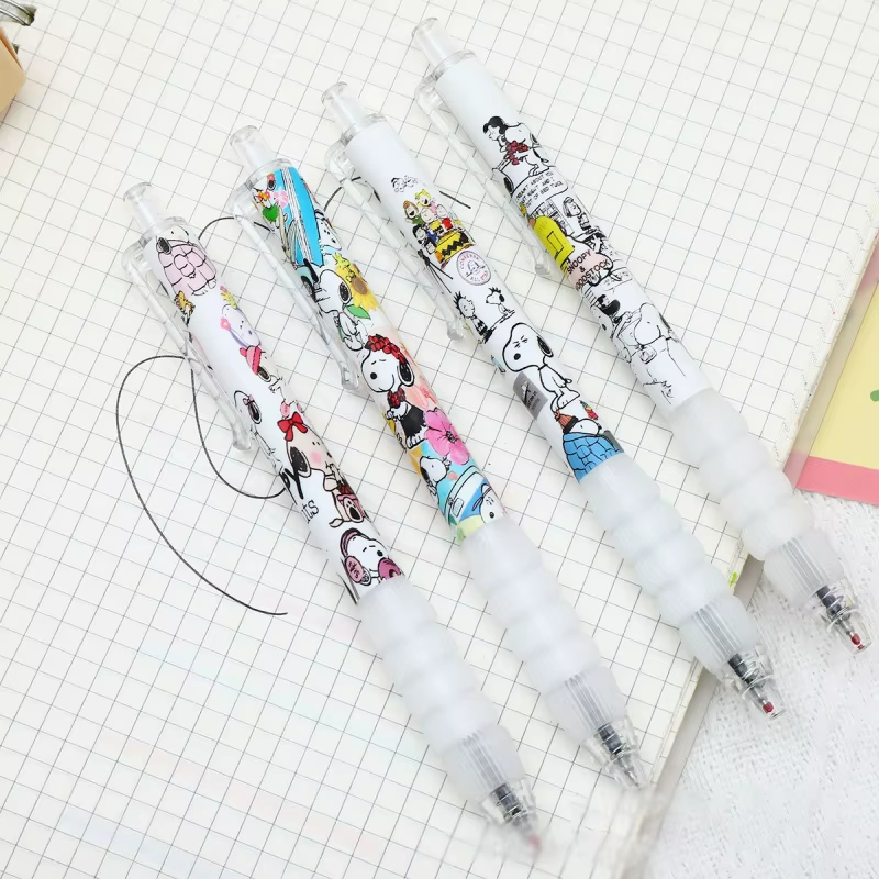 Set 4 Lapices Gel Negro de Snoopy