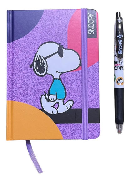 Set Libreta Snoopy Mediana + Lápiz Gel Negro