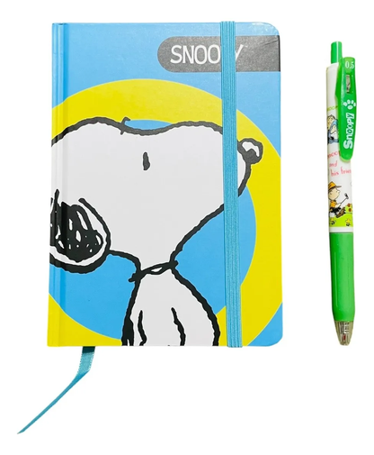Set Libreta Snoopy Mediana + Lápiz Gel Negro