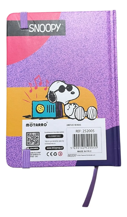 Set Libreta Snoopy Mediana + Lápiz Gel Negro