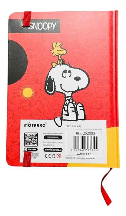 Set Libreta Snoopy Mediana + Lápiz Gel Negro