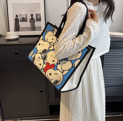 Bolso Grande Snoopy de Lona con Cierre