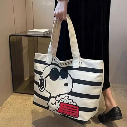 Bolso Grande Snoopy de Lona con Cierre