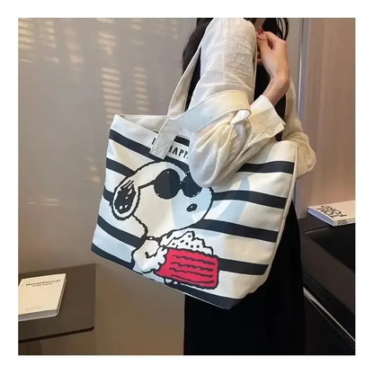 Bolso Grande Snoopy de Lona con Cierre