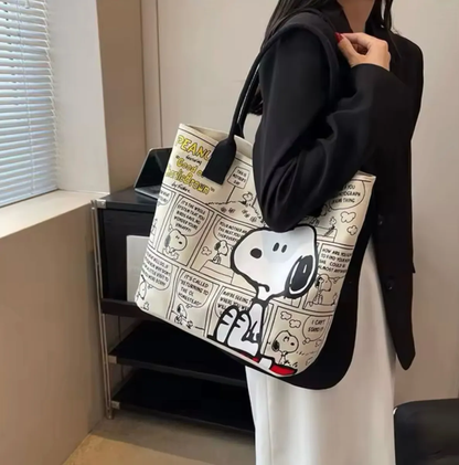 Bolso Grande Snoopy de Lona con Cierre
