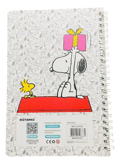 Set de Libreta Argollada + Stickers Snoopy