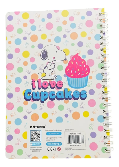 Set de Libreta Argollada + Stickers Snoopy