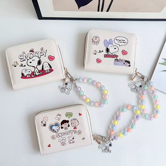 Billetera Compacta Snoopy Para Mujer