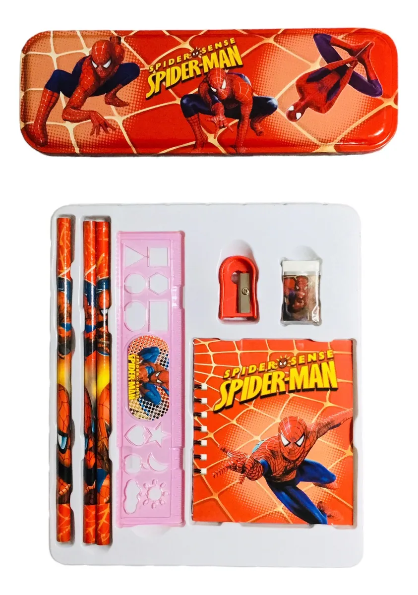 Set Escolar Spiderman 8 piezas