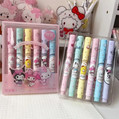 Set 6 destacadores Personajes Sanrio