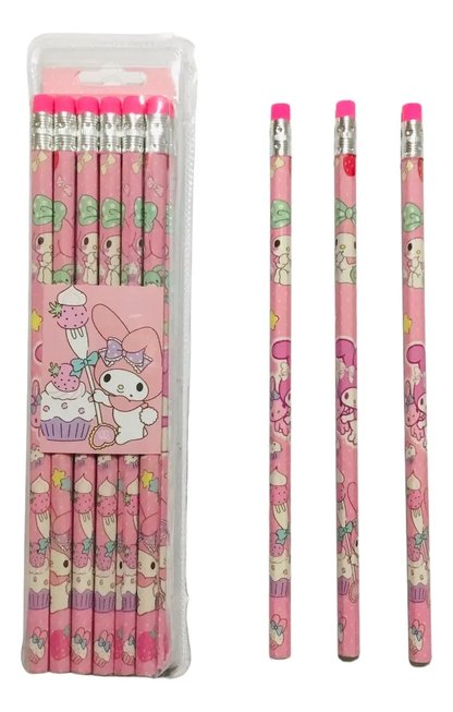 Pack 12 Lápices Grafito Sanrio (Varios modelos)