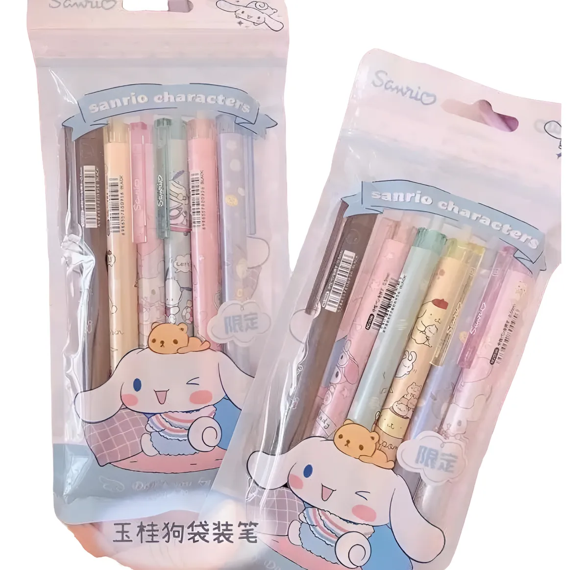 Set De 6 Lápices gel negro Amigos Sanrio