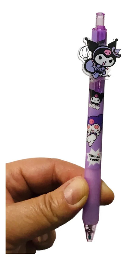 Lápiz Gel Negro Sanrio Kuromi (Varios diseños)