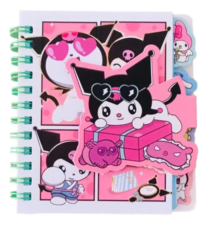 Libreta Personajes Sanrio con 3 Separadores (Varios diseños)